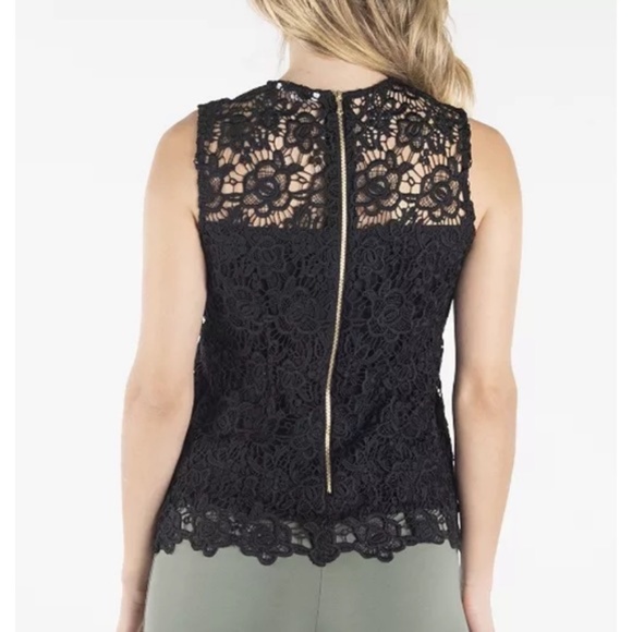 NWT Nanette Lepore Sleeveless Black Lace Top - Picture 2 of 9